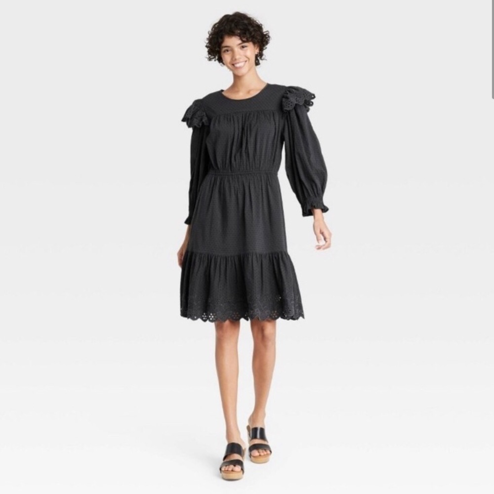Universal thread sz S eyelet long sleeve dress